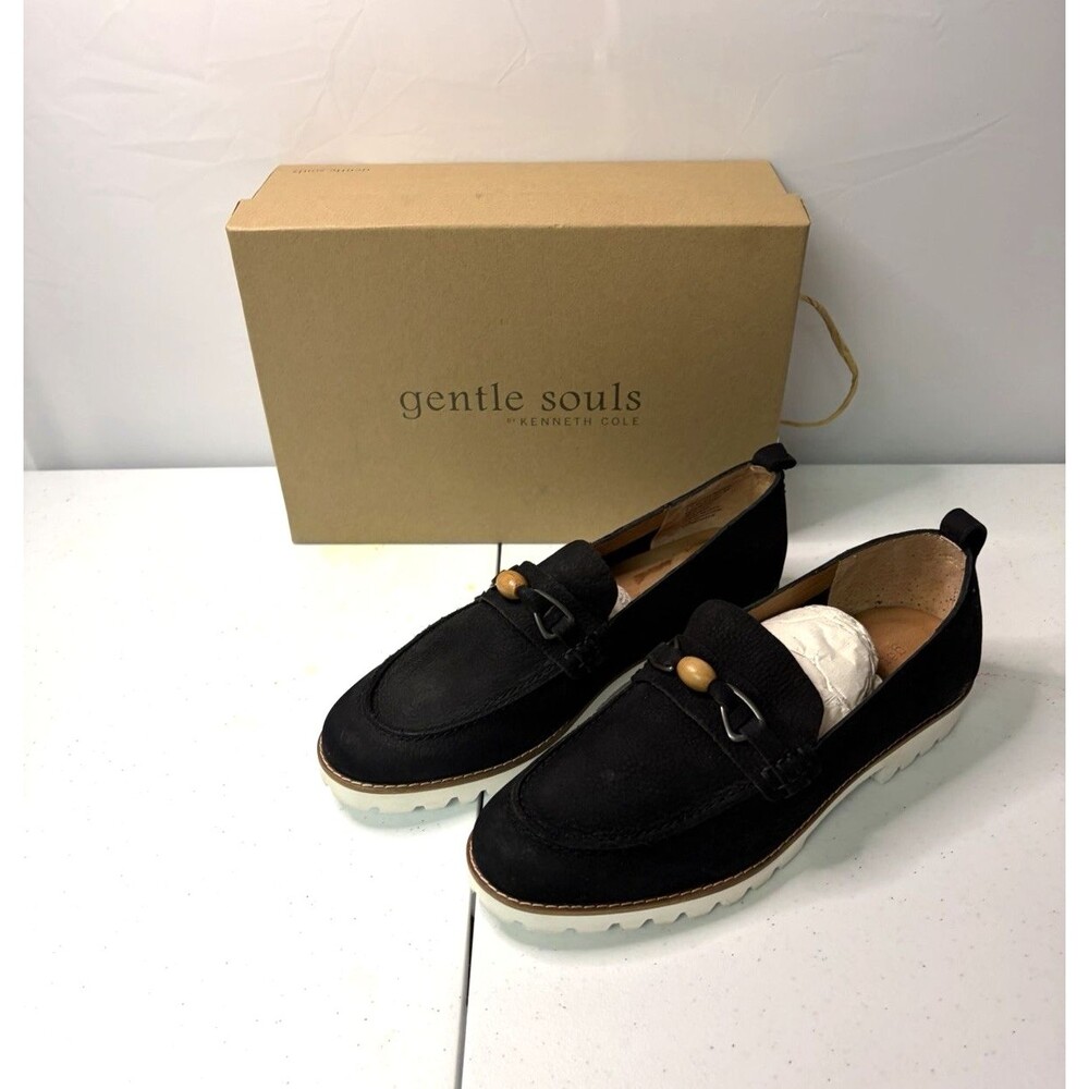 Gentle Souls by Kenneth Cole Eugene Beaded Bit Black Loafers Women’s Size 9.5 M